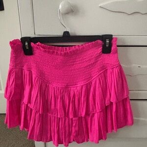 Mustard Seed Fuchsia Tiered Mini Skirt